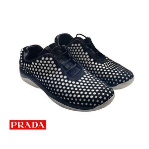 PRADA Black and White Slip-On Sneaker
